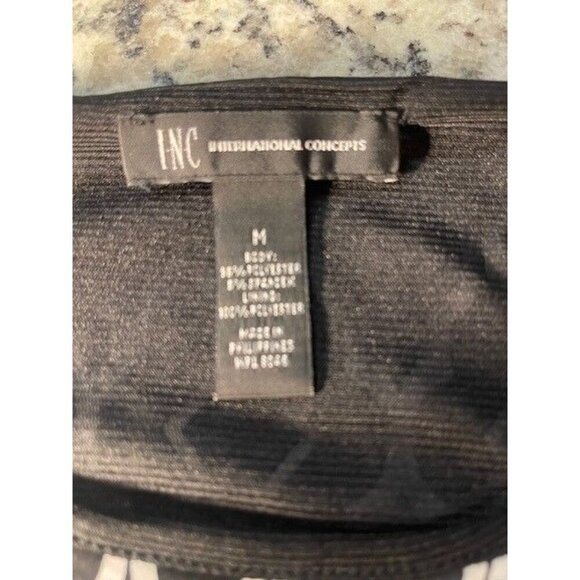 INC International Concepts Dress Black and White Size Medium w/Blue - Picture 3 of 5